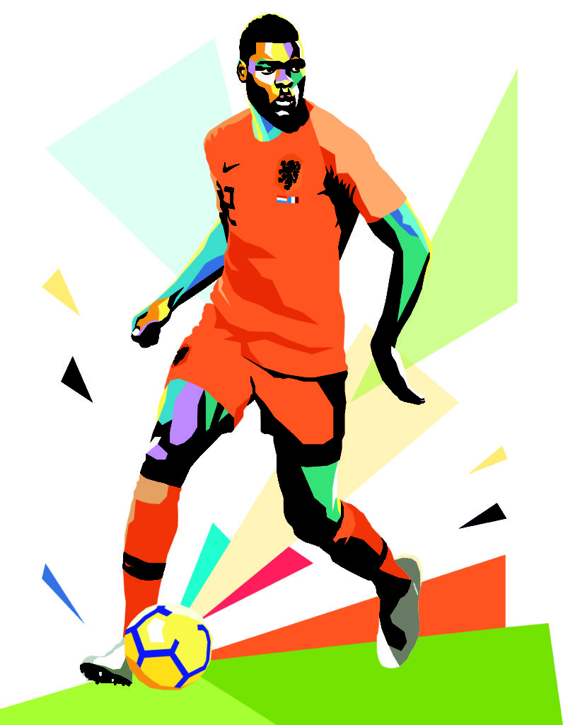 Denzel Dumfries digital painting