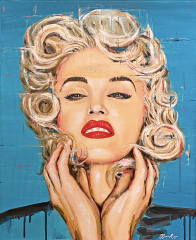 Gwen Stefani Contemporary Art Painting Marc van Rooijen Kust Schilderij