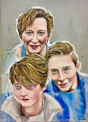 Artistic family portrait oil painting Marc van Rooijen