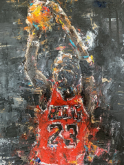 Michael Jordan Contemporary Art Painting Marc van Rooijen Kunst Schilderij