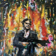 Scarface Say Hello To My Little Friend Contemporary Art Painting Marc van Rooijen Kunst Schilderij