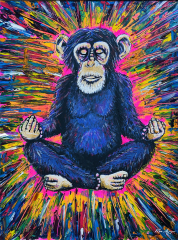 Spiritual Monkey Contemporary Painting Marc van Rooijen